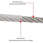 Stainless Steel PVC Coated Clothesline Rope with Locking Hooks