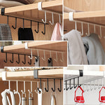 Under Shelf Hanging Hooks Organizer Rack