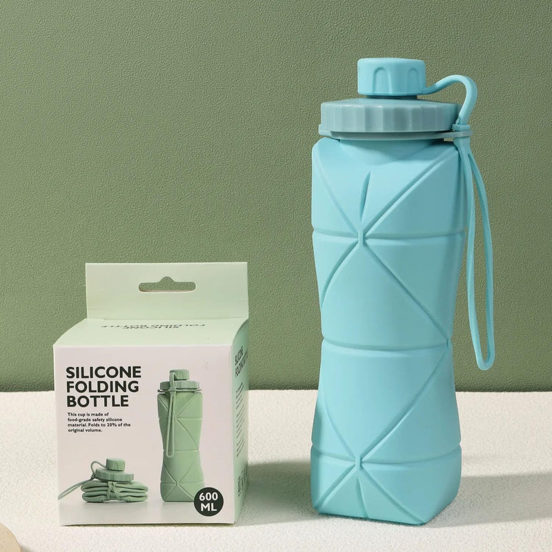 Silicone Folding Water Bottle for Travel, Gym, Hiking & Office