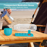 2-in-1 Pill Organizer Water Bottle with Weekly Medicine Box